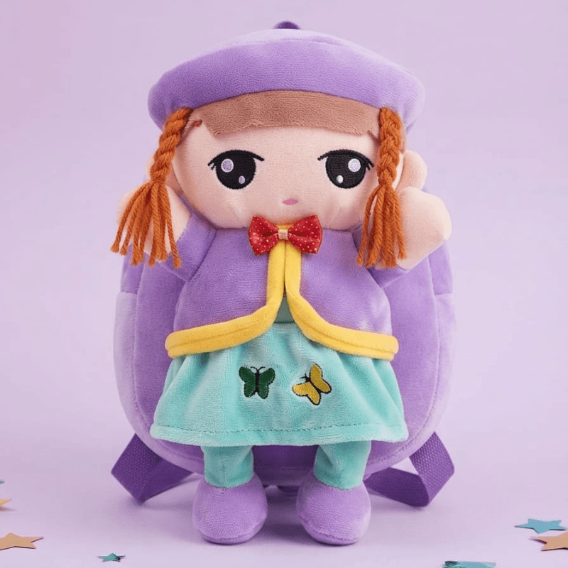 3D Cute Kuromi Inspired Plush School Bag for Baby Girls – Purple