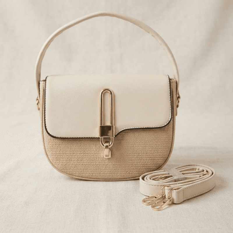 Classic Buckle Mini Handbag (Beige)