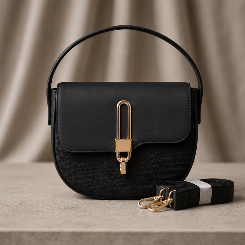 Classic Buckle Mini Handbag (Black)