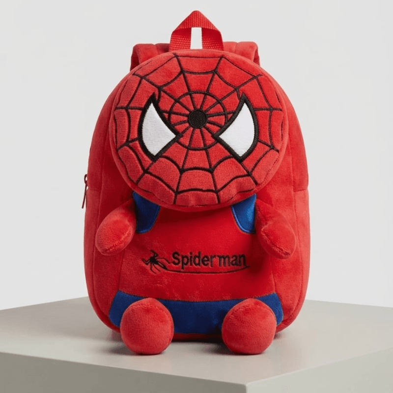 3D Spiderman Soft Plush Toy Backpack – Red