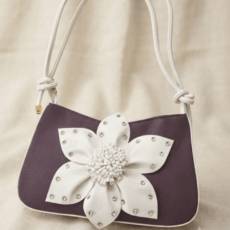 White Petal Mini Handbag (Purple)