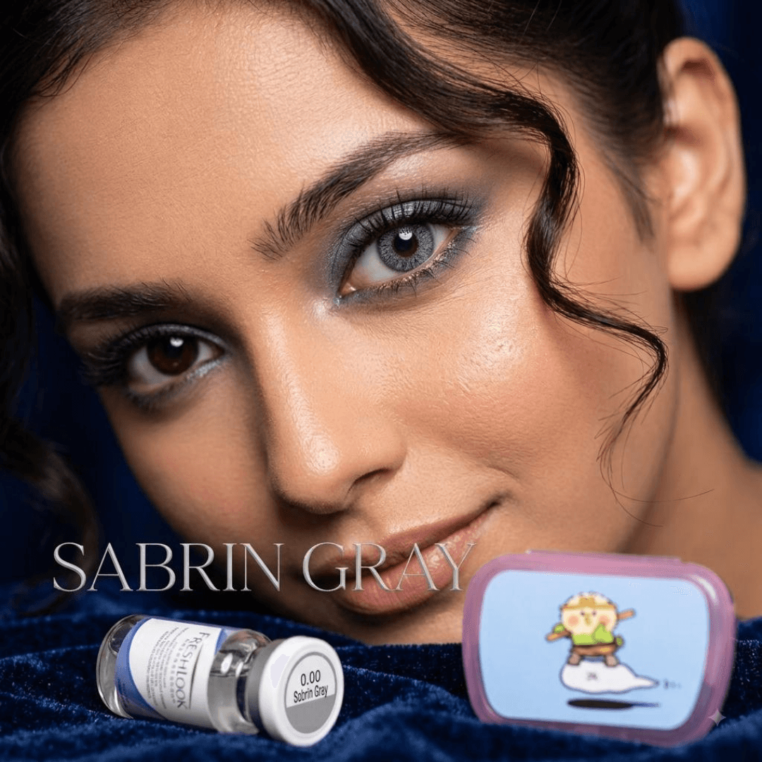 Bella Sabrin Gray Color Contact Lenses (0.00 Plano) with Lens Care Kit
