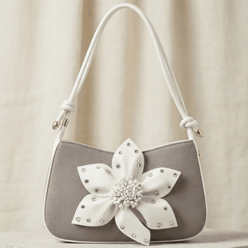 White Petal Mini Handbag (Grey)