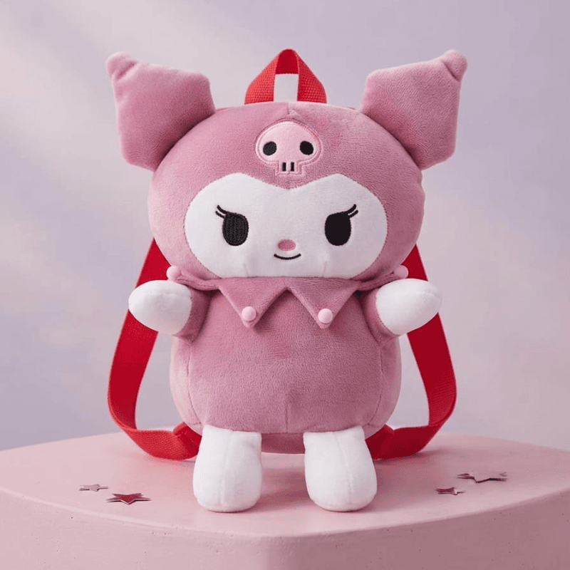 3D Sanrio Kuromi Plush Toy Backpack – Red & pink