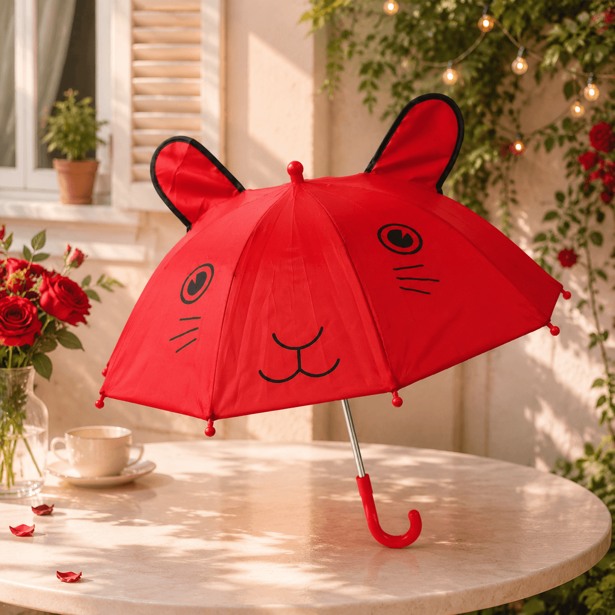 Vibrant Rabbit Hop Umbrella (Red)