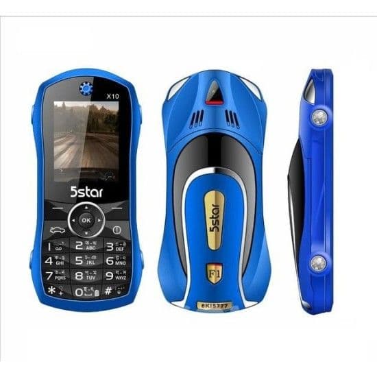 5Star X10 Car Button Phone Dual Sim Blue