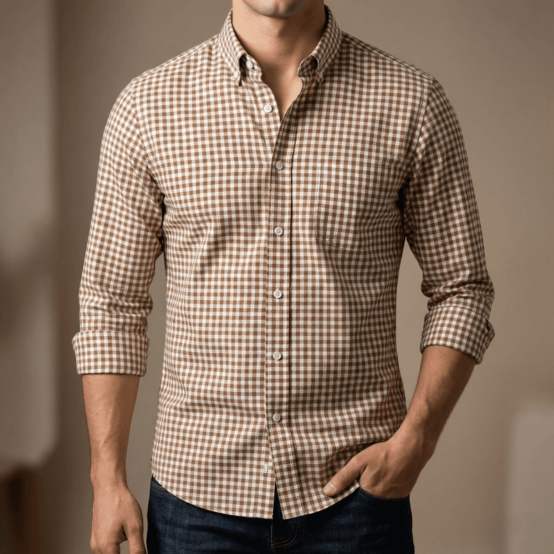 Mens long sleeve Grameen check shirt