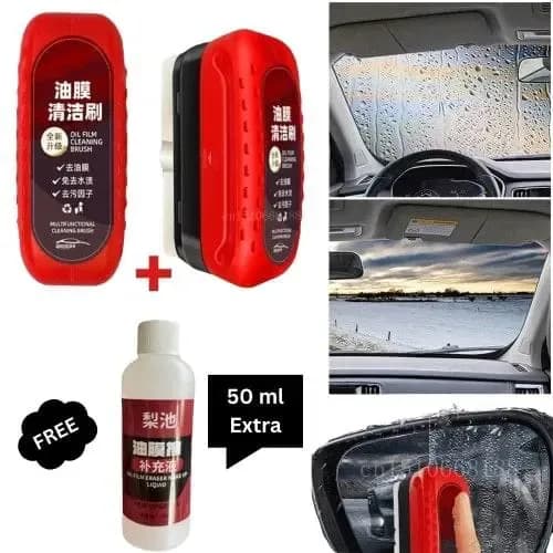 Glass Oil Film Remover Powerful Windshield Cleaner with 50ml refill