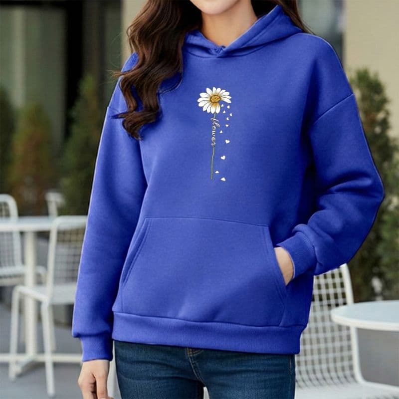 Premium Comfortable Printed Ladies Winter Hoodie
