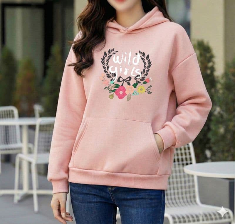 Premium Comfortable Printed Ladies Winter Hoodie