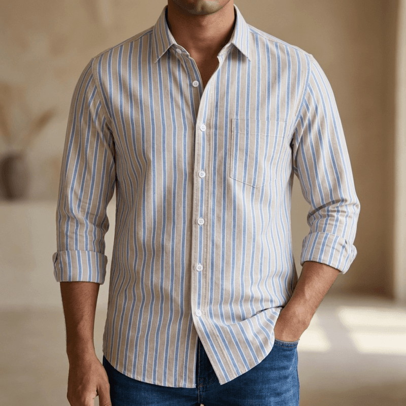 Mens long sleeve Strip shirt