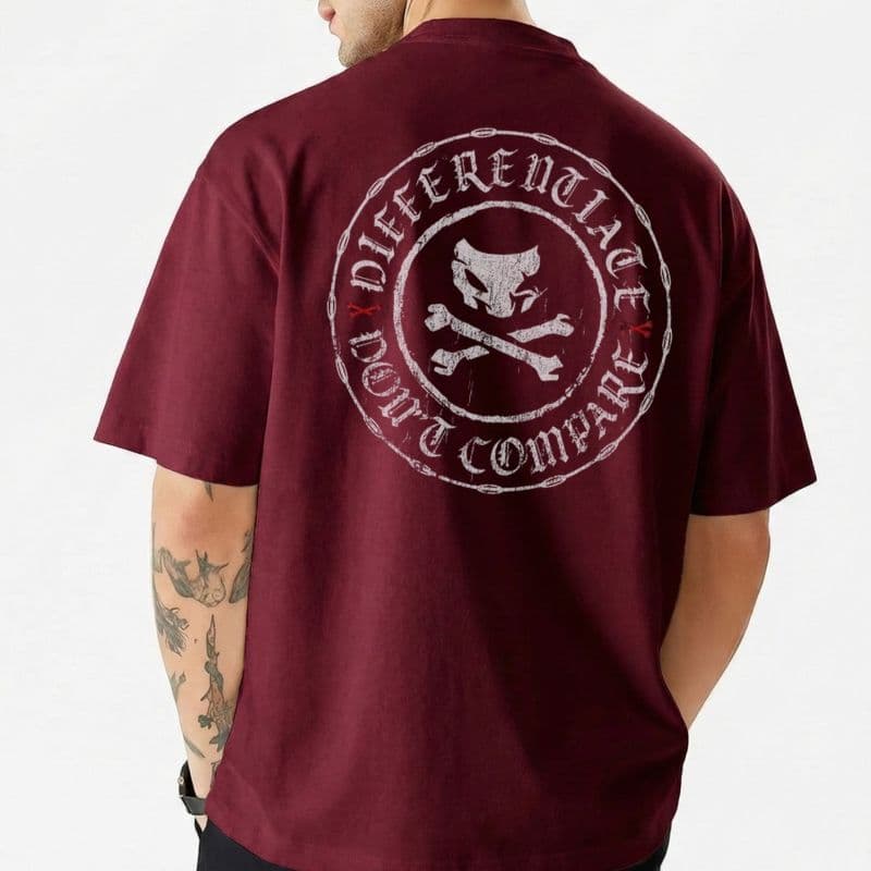 Men's Stylish Premium Drop Shoulder - Maroon