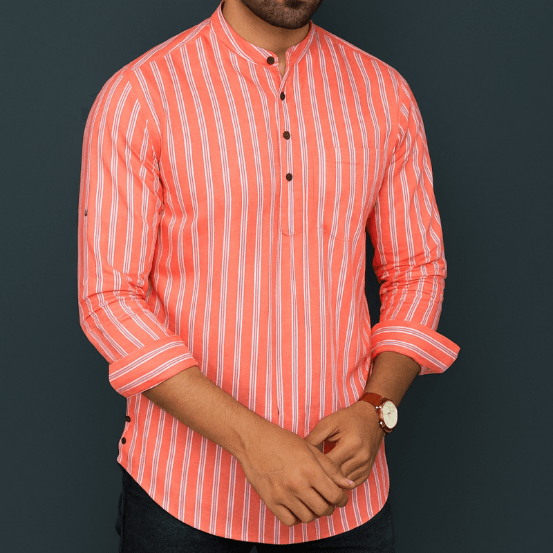 Premium Long Sleeve Striped Katua for Men