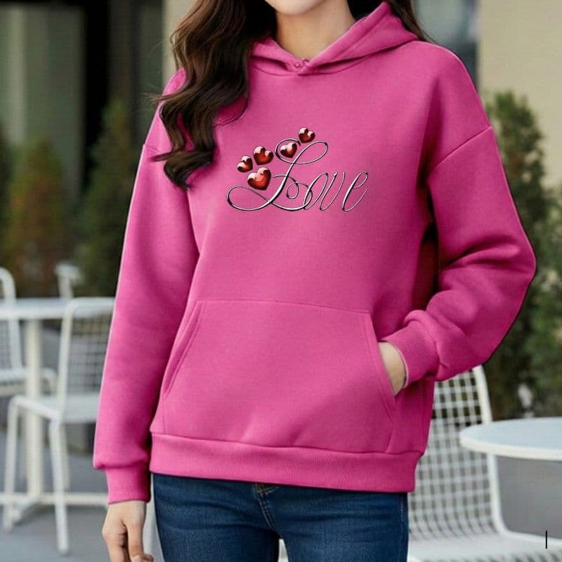 Premium Comfortable Printed Ladies Winter Hoodie