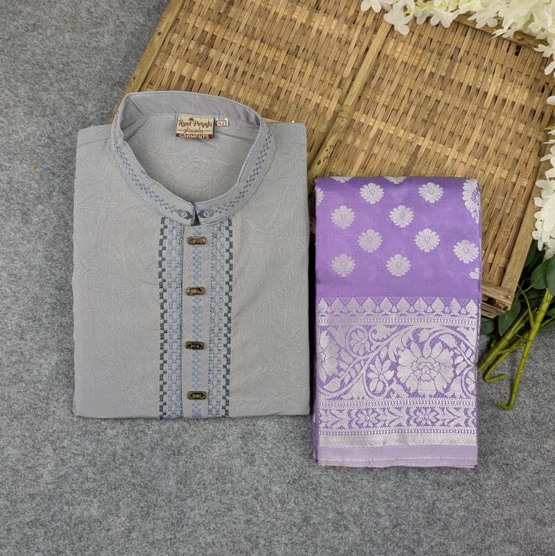 Premium Couple Set (Panjabi, Katan Saree)