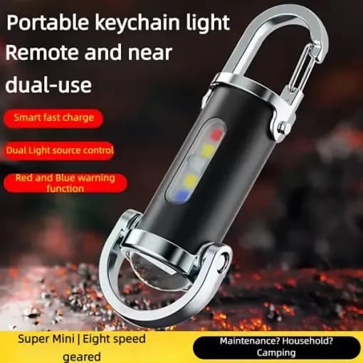 7 Modes High Power LED + COB Keychain Flashlight With Type-C Charger – KD088