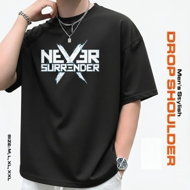 Men's Stylish Drop Shoulder- Black