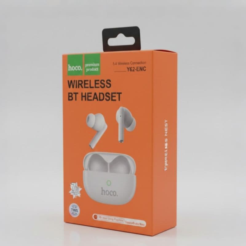 Hoco Y62-ENC Wireless Bluetooth Earbuds | ENC Noise Cancellation | 30Hr Long Playtime | Premium TWS Headset