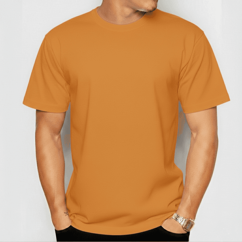 Jersey Fabrics T-Shirt (Orange) পাতলা কাপড়ের তৈরি জার্সি ফেব্রিক্স টি-শার্ট