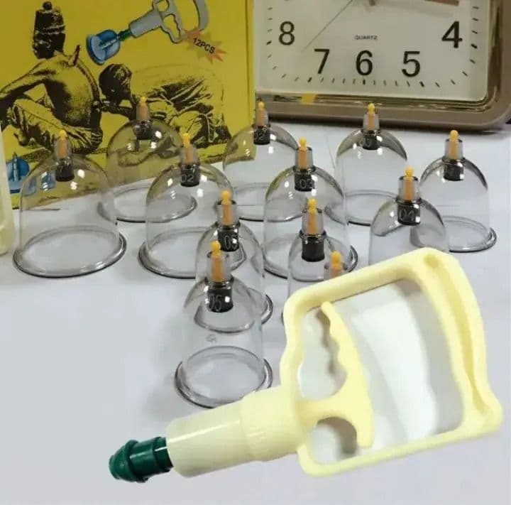 12 Pcs Massage Cans Cups Vacuum Cupping Kit