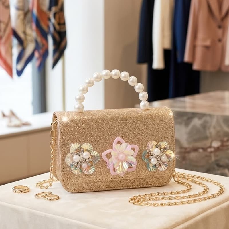 Baby Pearl Glitter Party Bag – Golden