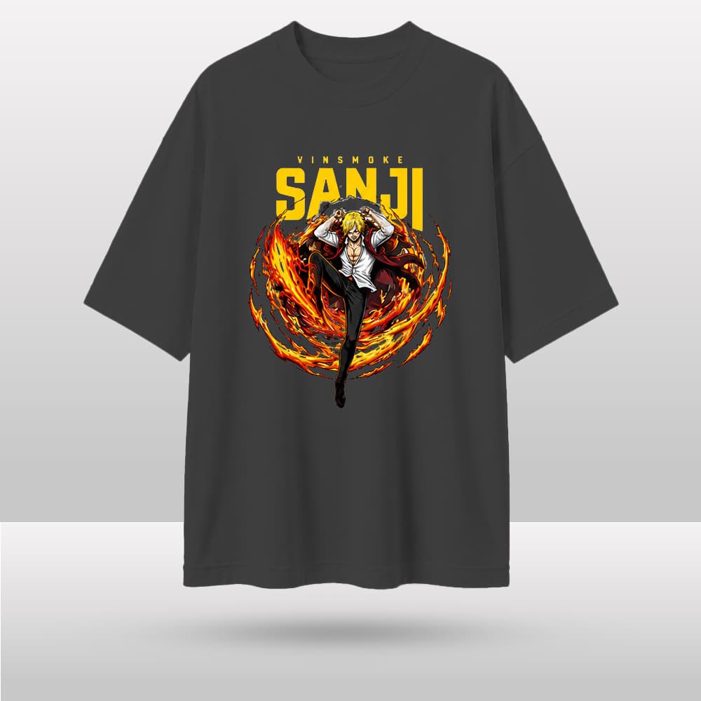 "Vinsmoke Sanji" Anime Graphic Drop Shoulder T-Shirt