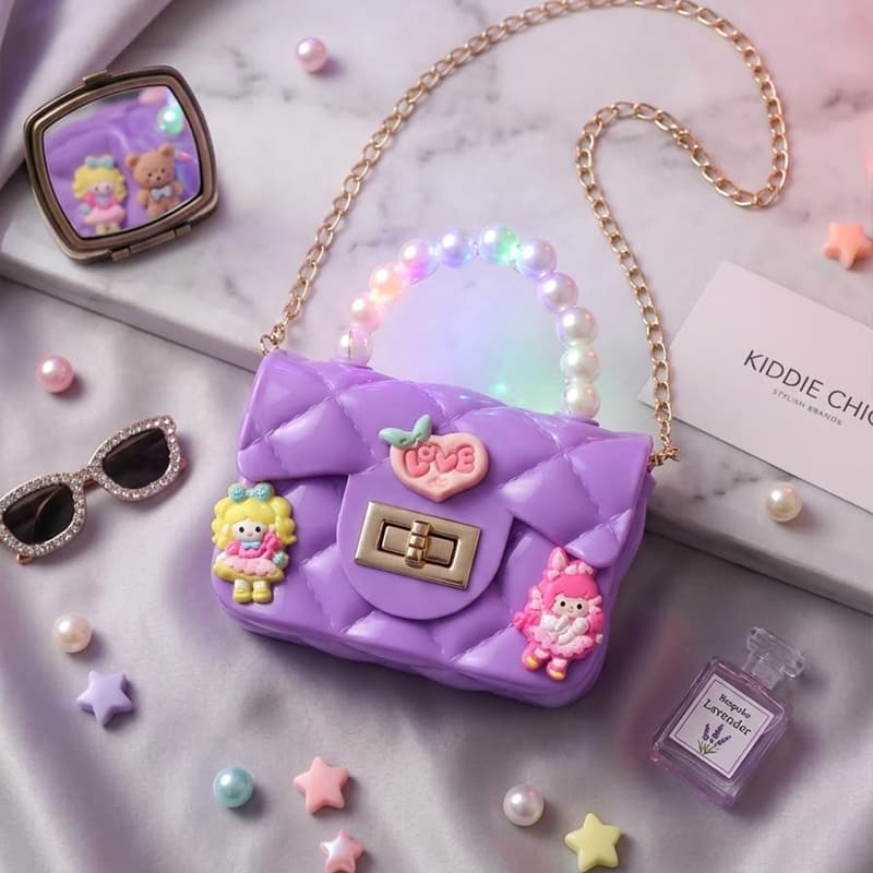 Baby LED Pearl Mini Handbag – Purple