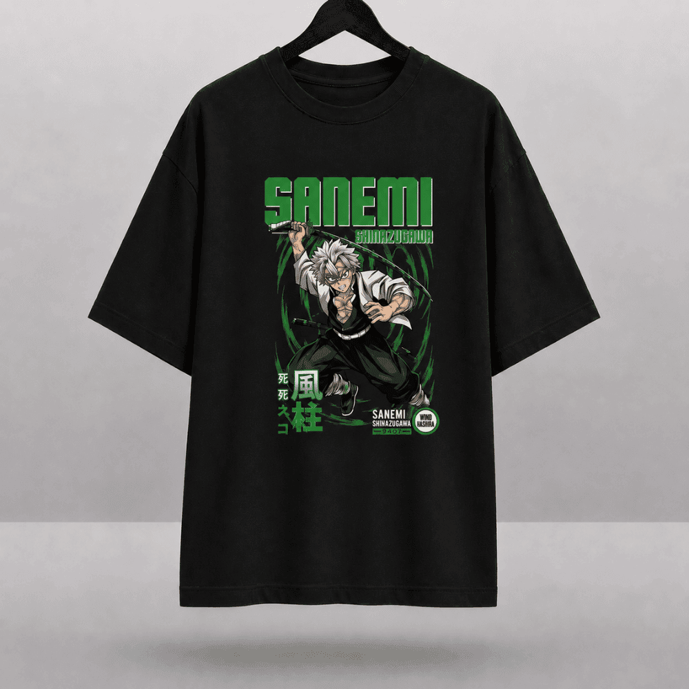 "Sanemi" Graphic Anime Print Drop Shoulder T-Shirt