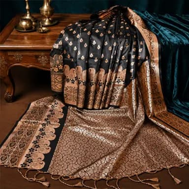 Katan Classic Black Saree