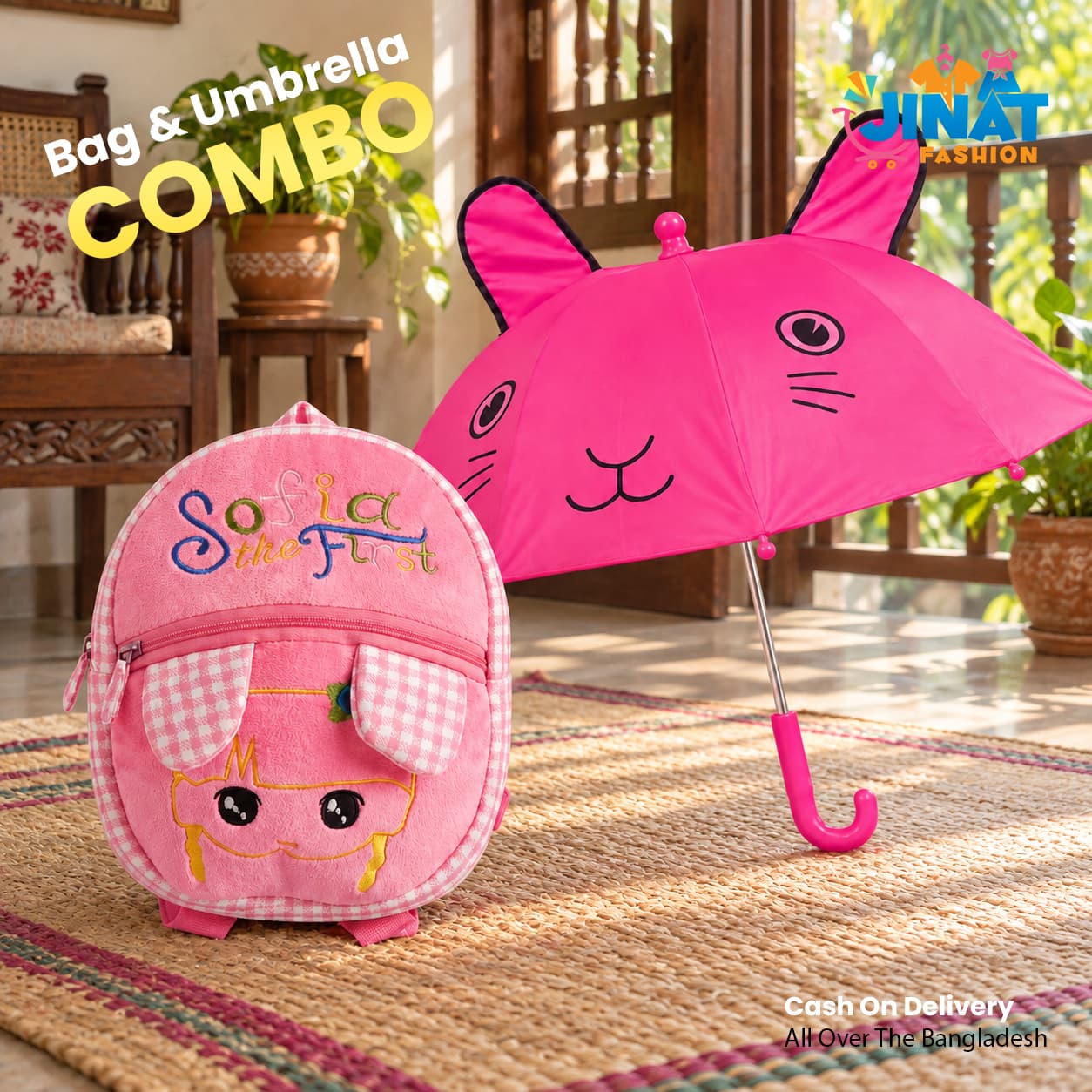 Pink Bag & Umbrella Combo