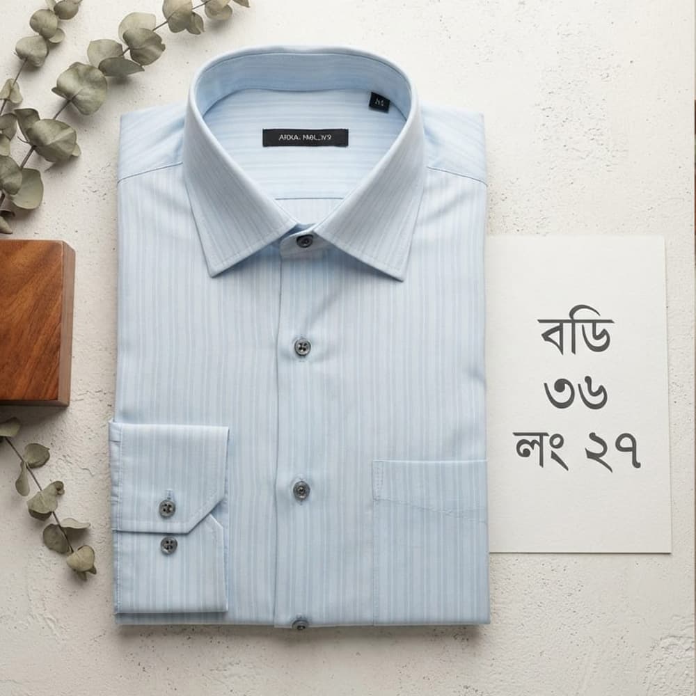 Premium Quality Light Blue Fine Pinstripe Formal Shirt