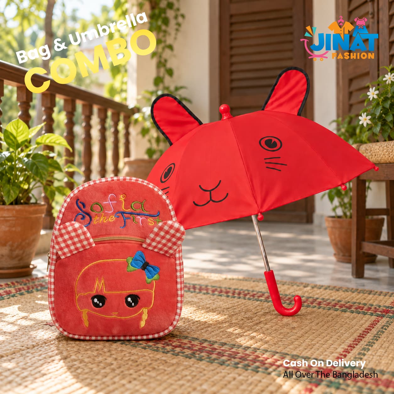 Red Bag & Umbrella Combo