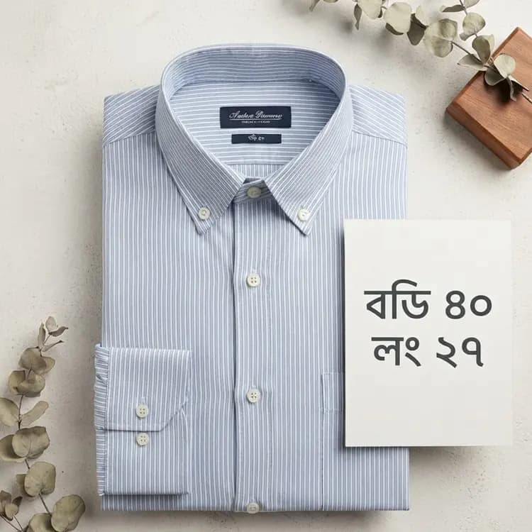 Light Blue Pinstripe Shirt(Body: 40, Length: 27)