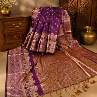 Katan Royal Violet Saree