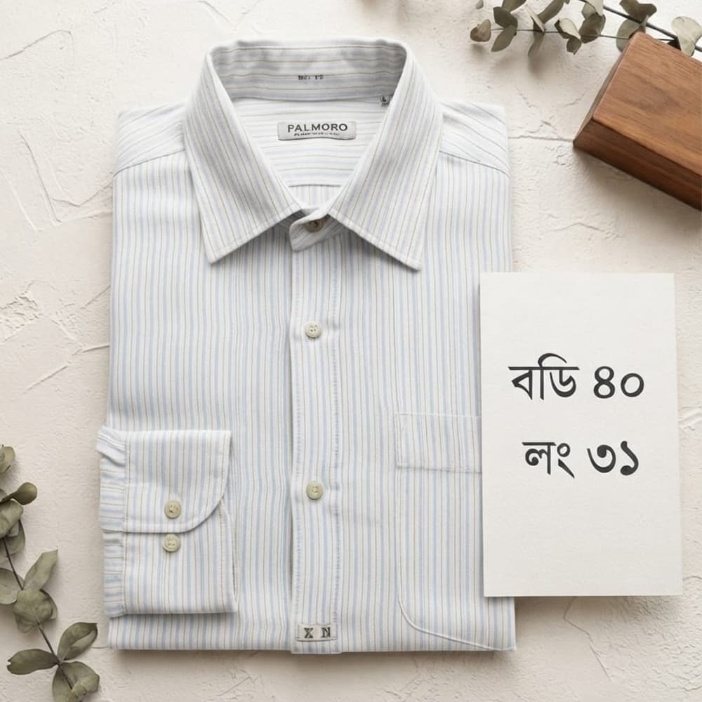 Premium Quality Blue & Tan Pinstripe Shirt - Body 40cm