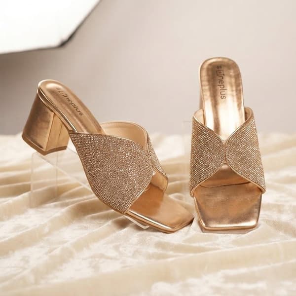 Rhinestone Silver Party Heels (Rose Gold)