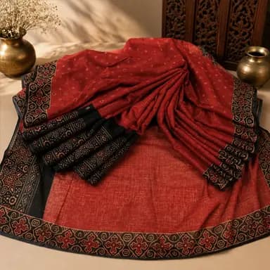 Chanderi Silk – Rustic Red