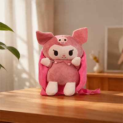 3D Sanrio Kuromi Plush Toy Backpack – pink
