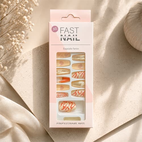 Trendy Abstract & Heart Art False Nails