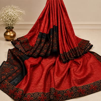Chanderi Silk Brick Red