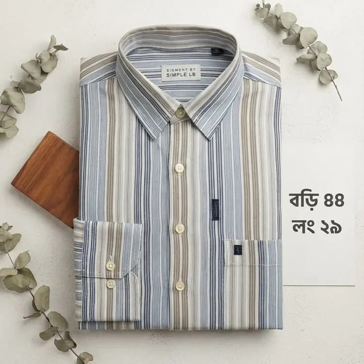 Multicolored Striped Shirt(Body: 44, Length: 29)