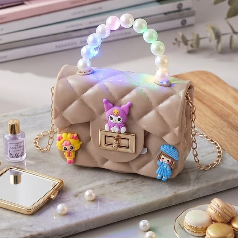 Baby LED Pearl Mini Handbag – Beige