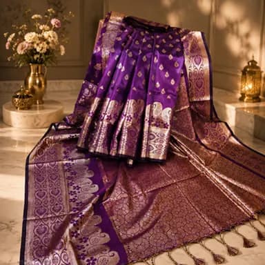Katan Royal Purple Saree