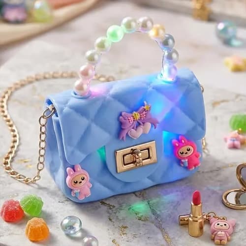 Light Blue LED Pearl Mini Handbag