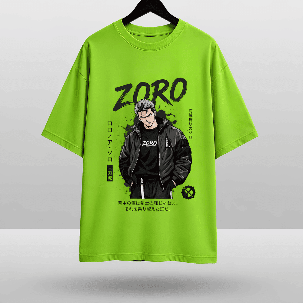 "Zoro" Anime Graphic Drop Shoulder T-Shirt
