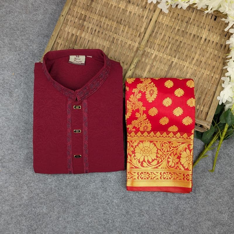 Premium Couple Set (Panjabi, Katan Saree)