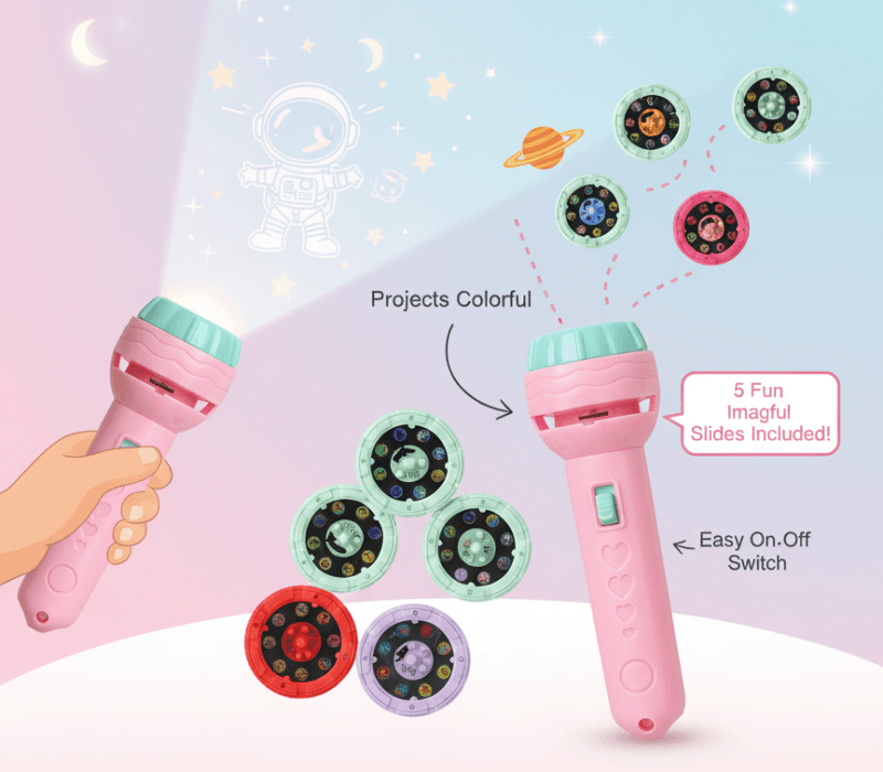 Mini Projector Torch Kids Flashlight