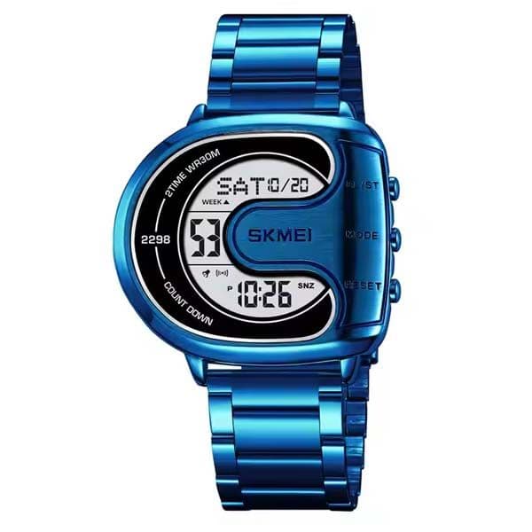 SKMEI 2298 Digital Stainless Steel Luminous Men’s Watch (Blue)