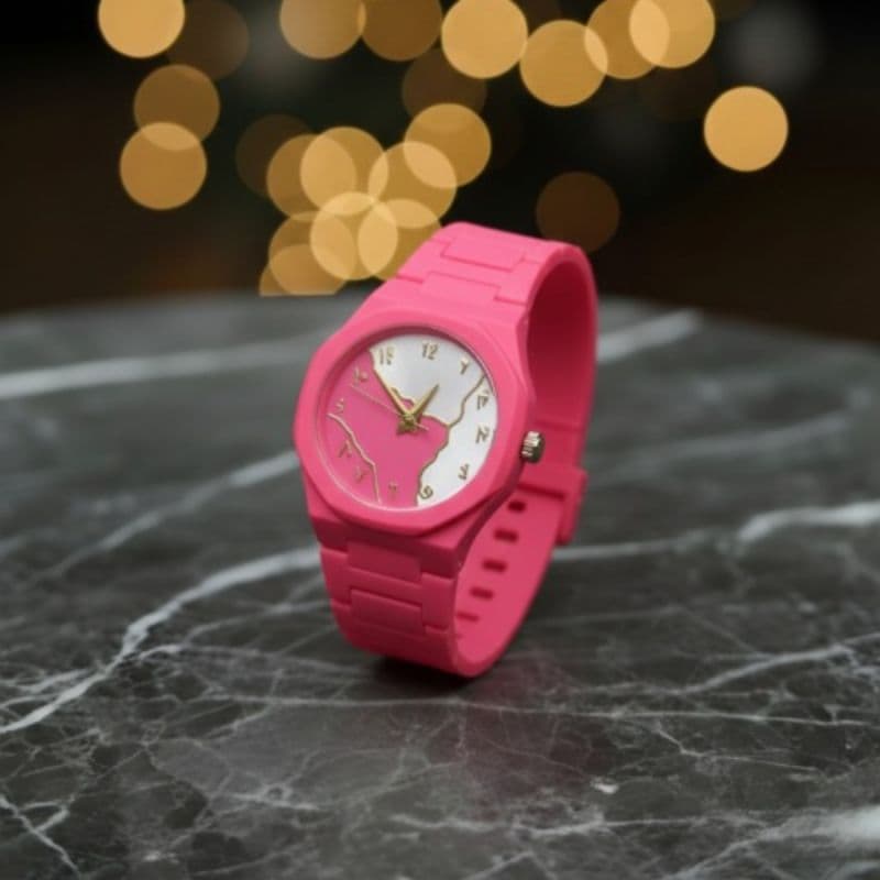 Arabic Dial Premium Marble Finish Watch with Butterfly Lock