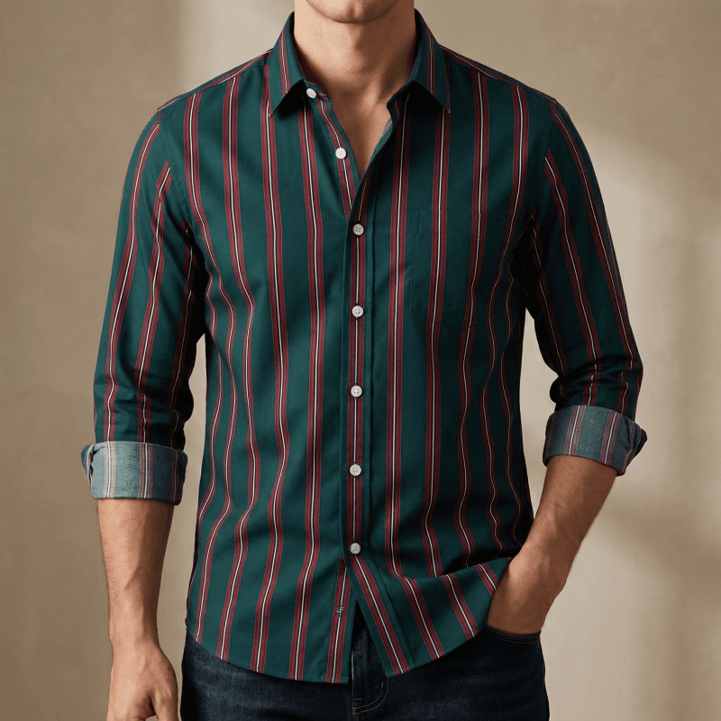 Mens long sleeve Strip shirt